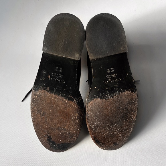 VINCE Cabria Genuine Leather Moto Combat Zip/Lace Up Boots Black - Picture 3 of 16